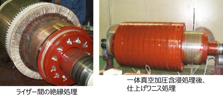 突発事故による電機子コイル全巻替