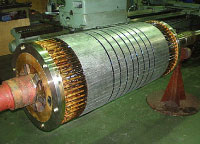 回転子導体　破断（補強修理）